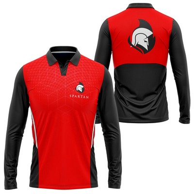 Unisex 160 GSM Delicate Brushed Milk Silk Sublimation Long Sleeve Polo Shirt