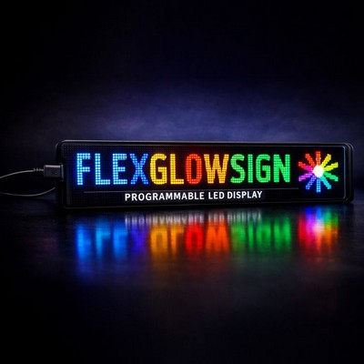 FlexGlowSign 27.2''x7.87'' Programmable Flexible LED Sign with Wireless App Control